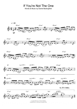 page one of If You're Not The One (Clarinet Solo)