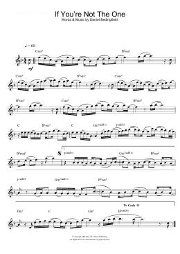page one of If You're Not The One (Alto Sax Solo)