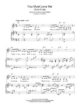 page one of You Must Love Me (Piano, Vocal & Guitar Chords)