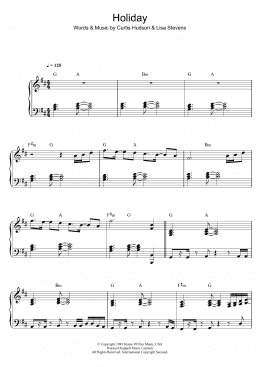 page one of Holiday (Piano, Vocal & Guitar Chords)