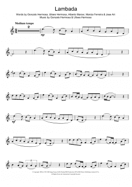 page one of Lambada (Clarinet Solo)
