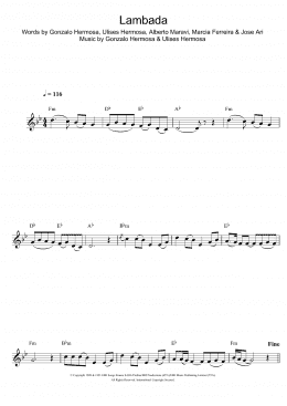 page one of Lambada (Clarinet Solo)