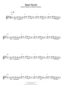 page one of Mad World (from Donnie Darko) (Flute Solo)