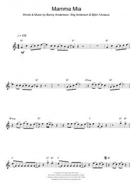 page one of Mamma Mia (Clarinet Solo)