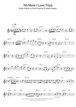 page one of No More I Love Yous (Clarinet Solo)