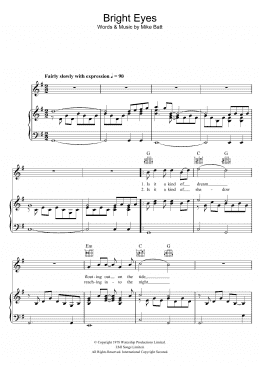 page one of Bright Eyes (Piano, Vocal & Guitar Chords (Right-Hand Melody))