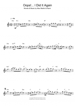 page one of Oops! I Did It Again (Flute Solo)