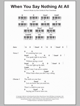 page one of When You Say Nothing At All (Piano Chords/Lyrics)