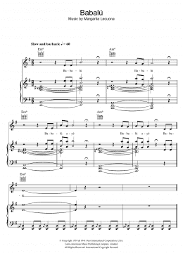 page one of Babalu (Piano, Vocal & Guitar Chords)