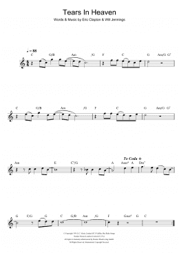 page one of Tears In Heaven (Flute Solo)