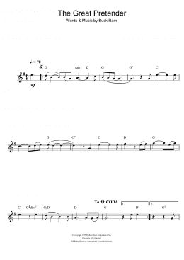 page one of The Great Pretender (Flute Solo)
