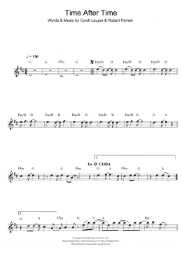 page one of Time After Time (Flute Solo)
