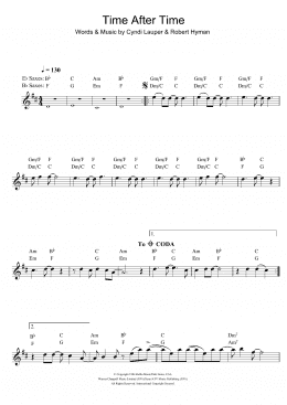 page one of Time After Time (Alto Sax Solo)