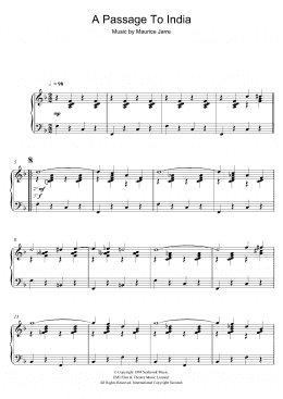 page one of A Passage To India (Adela) (Piano Solo)