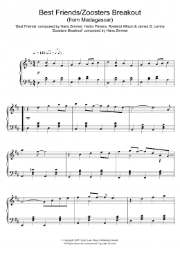 page one of Madagascar (Best Friends/Zoosters Breakout) (Piano Solo)