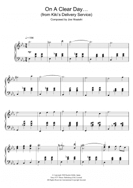 page one of Kiki's Delivery Service (On A Clear Day...) (Piano Solo)