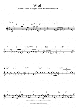 page one of What If (Clarinet Solo)