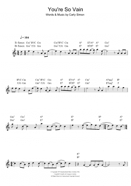 page one of You're So Vain (Alto Sax Solo)