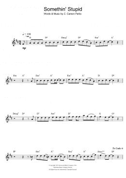 page one of Somethin' Stupid (Flute Solo)