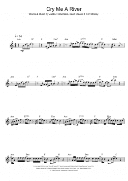 page one of Cry Me A River (Flute Solo)