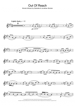 page one of Out Of Reach (Alto Sax Solo)