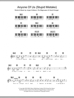 page one of Anyone Of Us (Stupid Mistake) (Piano Chords/Lyrics)