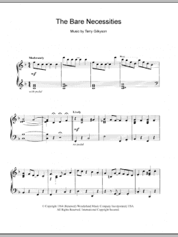 page one of The Bare Necessities (Piano Solo)
