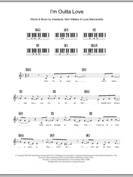 page one of I'm Outta Love (Piano Chords/Lyrics)