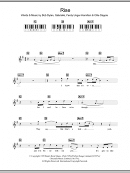 page one of Rise (Piano Chords/Lyrics)