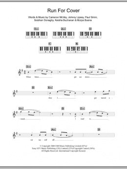 page one of Run For Cover (Piano Chords/Lyrics)