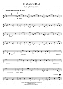 page one of In Walked Bud (Clarinet Solo)
