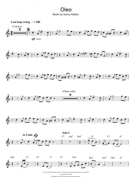 page one of Oleo (Tenor Sax Solo)