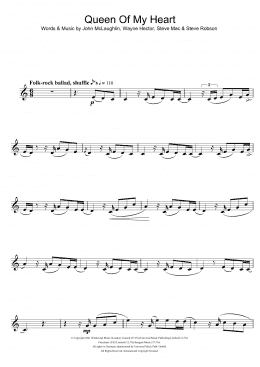 page one of Queen Of My Heart (Clarinet Solo)