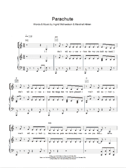 page one of Parachute (Piano, Vocal & Guitar Chords)