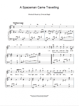 page one of A Spaceman Came Travelling (Piano & Vocal)