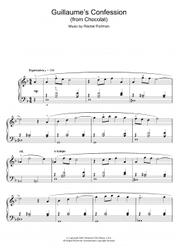 page one of Guillaume's Confession (from Chocolat) (Easy Piano)