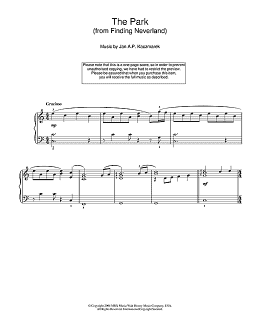 page one of The Park (from Finding Neverland) (Easy Piano)
