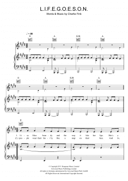 page one of L.I.F.E.G.O.E.S.O.N. (Piano, Vocal & Guitar Chords)