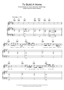 page one of To Build A Home (Piano, Vocal & Guitar Chords)
