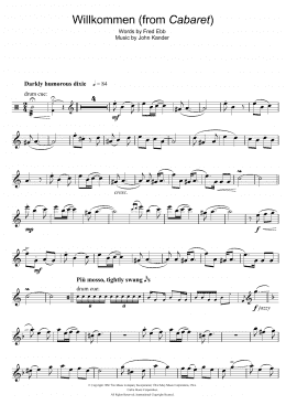 page one of Willkommen (from Cabaret) (Flute Solo)