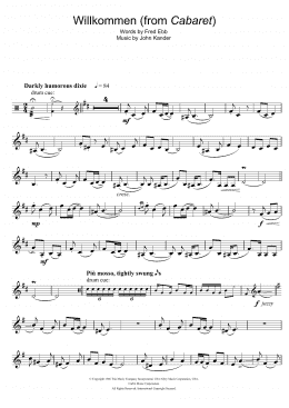 page one of Willkommen (from Cabaret) (Clarinet Solo)