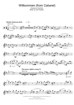 page one of Willkommen (from Cabaret) (Tenor Sax Solo)