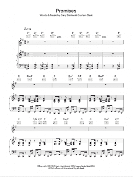 page one of Promises (Piano, Vocal & Guitar Chords)