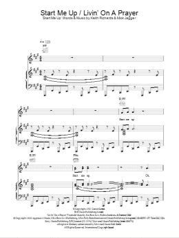 page one of Start Me Up /  Livin' On A Prayer (Piano, Vocal & Guitar Chords)