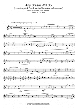 page one of Any Dream Will Do (from Joseph And The Amazing Technicolor Dreamcoat) (Tenor Sax Solo)