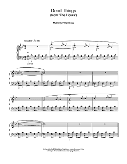 page one of Dead Things (from The Hours) (Easy Piano)