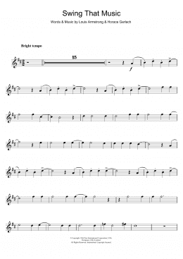 page one of Swing That Music (Clarinet Solo)