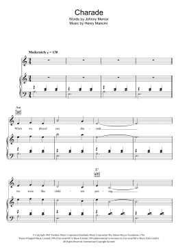 page one of Charade (Piano, Vocal & Guitar Chords)