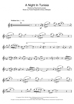 page one of A Night In Tunisia (Clarinet Solo)