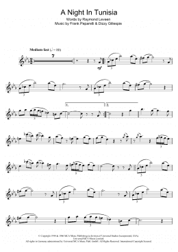 page one of A Night In Tunisia (Flute Solo)